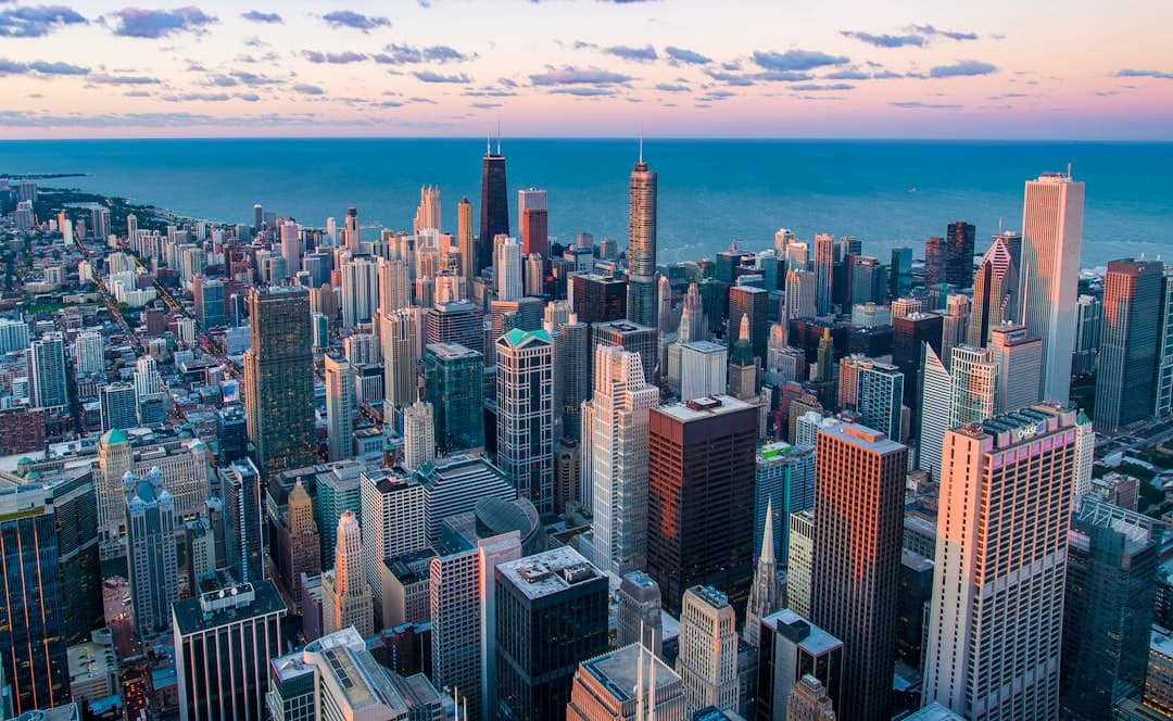 Chicago skyline at dusk