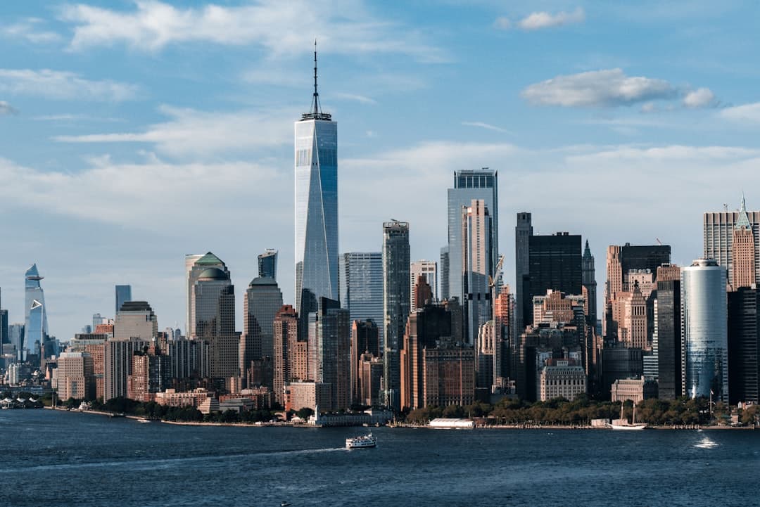 NYC skyline at golden hour